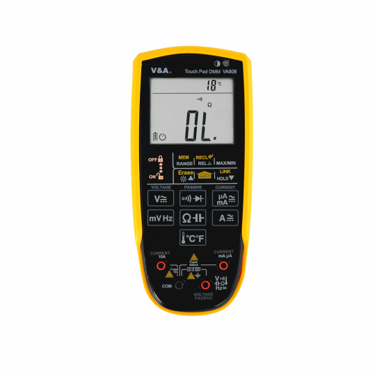 Multimeter with touch pad screen.