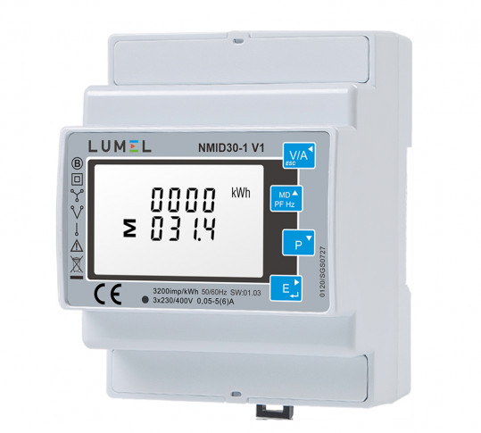 Single- and three-phase network energy meter with MID certificate 1/5A