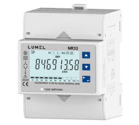 Energy meter for 3-phase network 100A - NR33