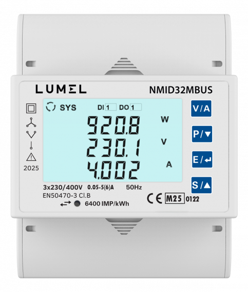 Three-phase MID certified energy meter (1/5A) (MBUS)